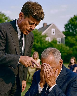 JFK returns only to berate his nephew'