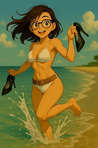 Having fun at the beach'