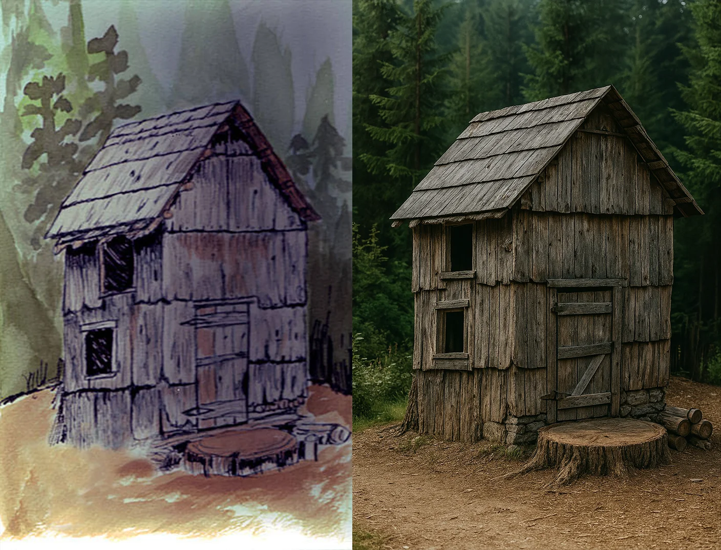 I had AI recreate my old colored ink art picture 1 of 9
