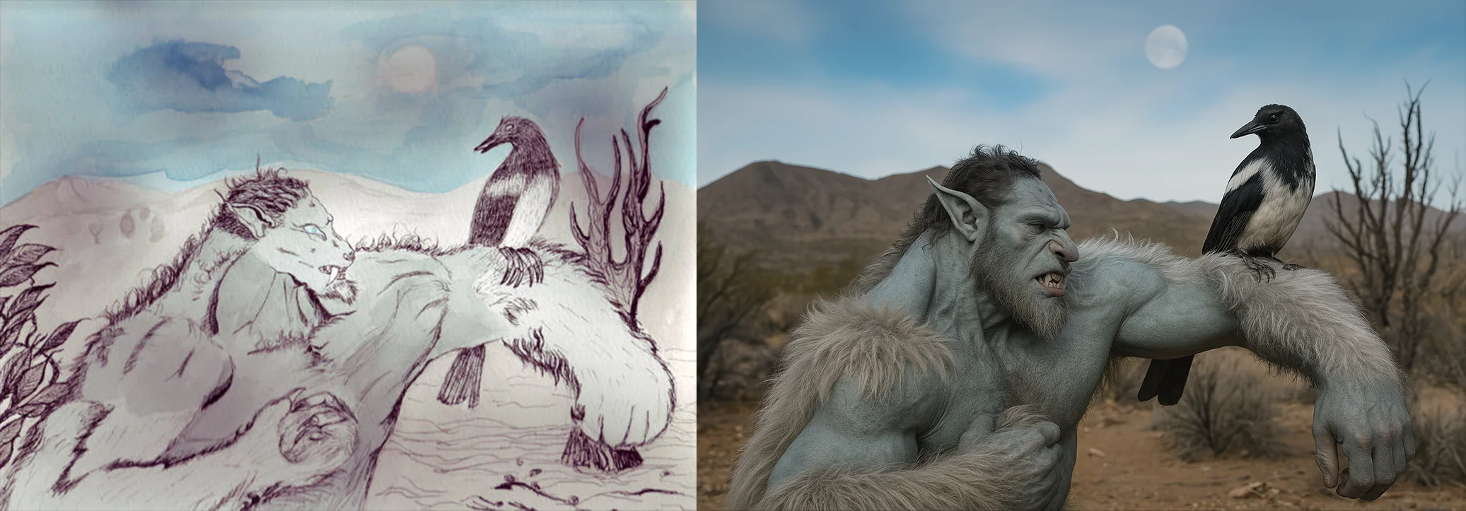 I had AI recreate my old colored ink art picture 3 of 9