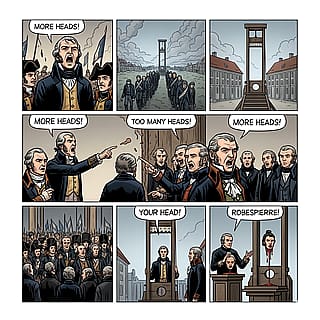 A comic about Maximilian Robespierre Demoulant and what he did in the French revolution.'