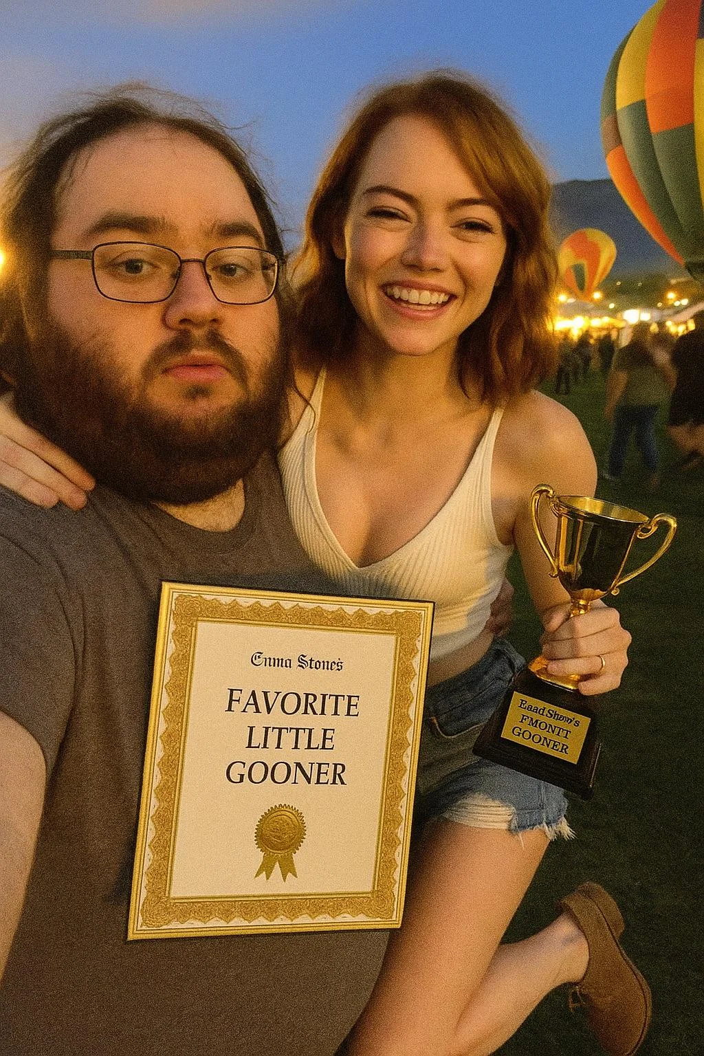 very thankful for my award that Emma Stone gifted me yesterday picture 1 of 1