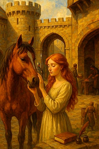 Medieval oil painting style illustrations for my short story'