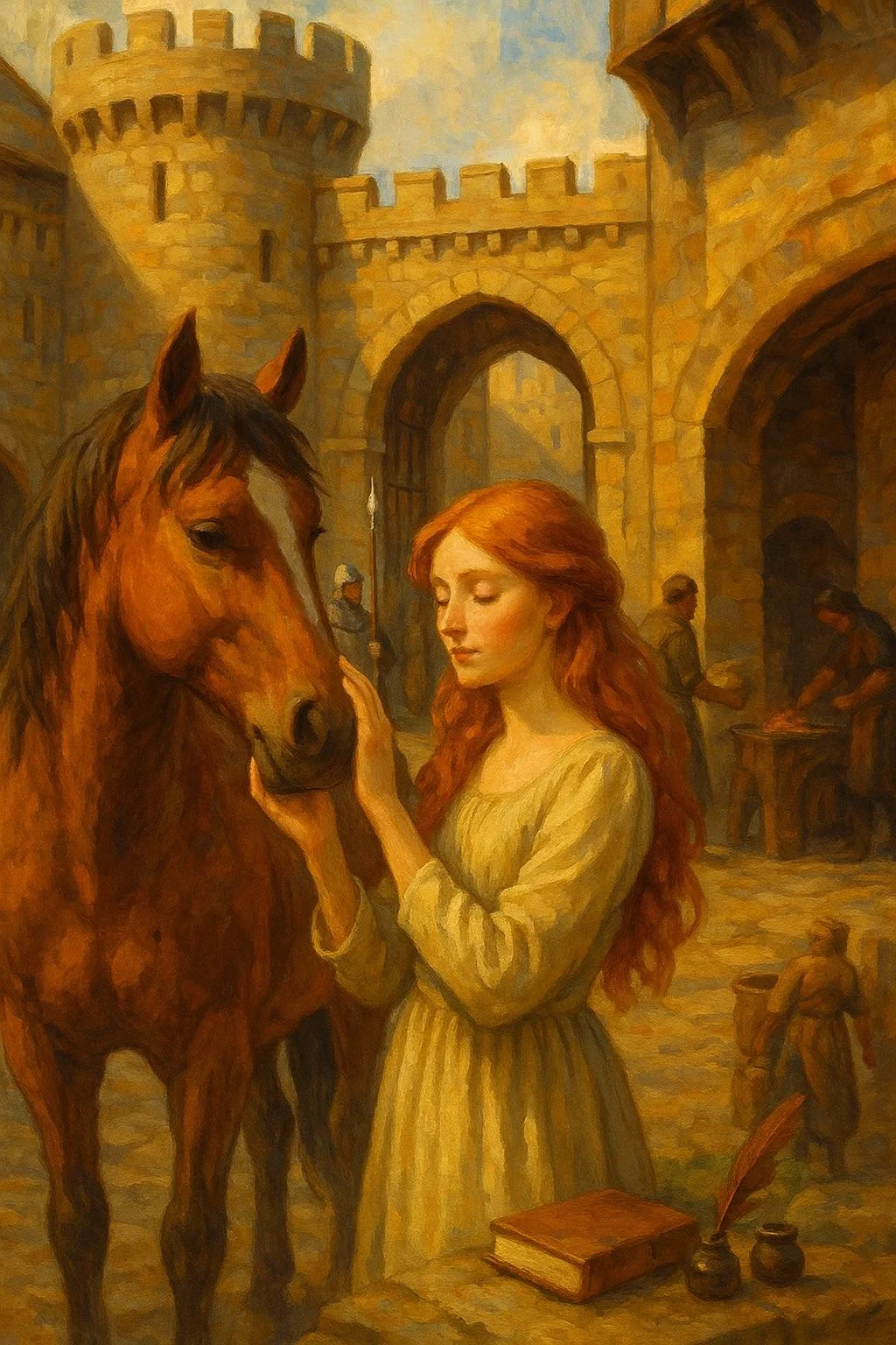 Medieval oil painting style illustrations for my short story picture 1 of 4
