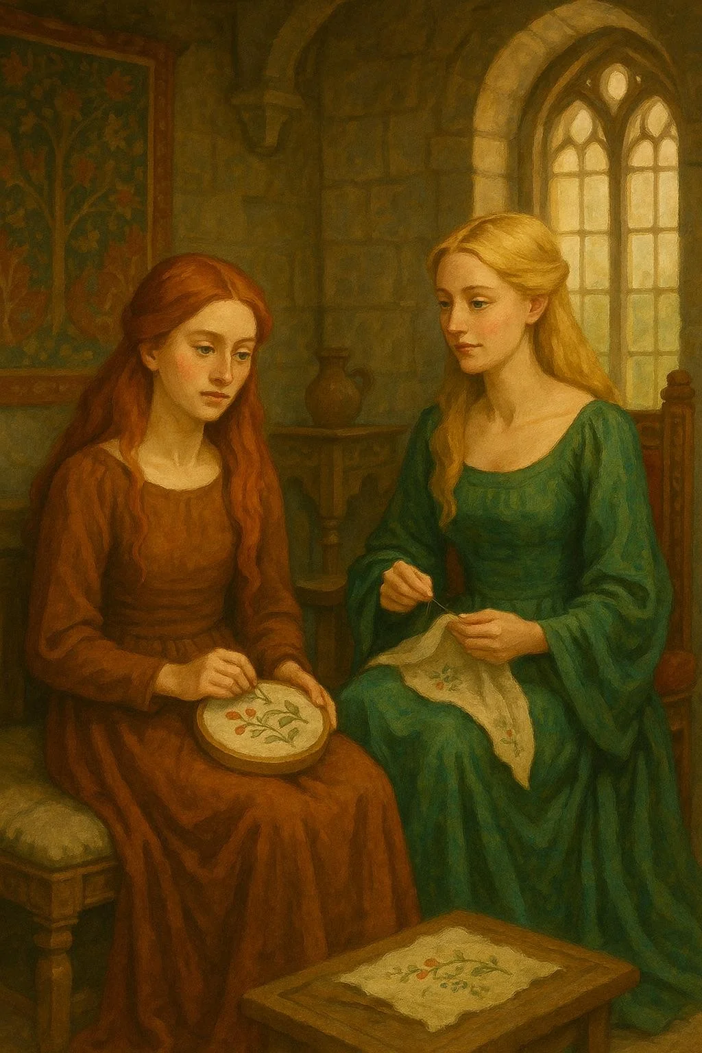 Medieval oil painting style illustrations for my short story picture 3 of 4