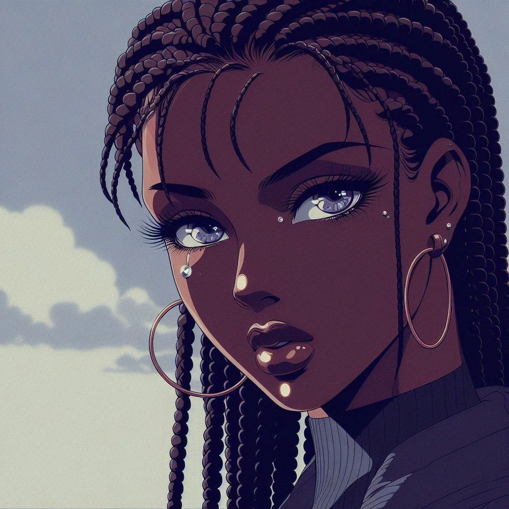 Black woman in anime style picture 1 of 8