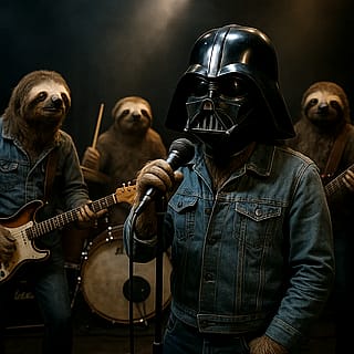 A band of sloths fronted by Darth Vader'