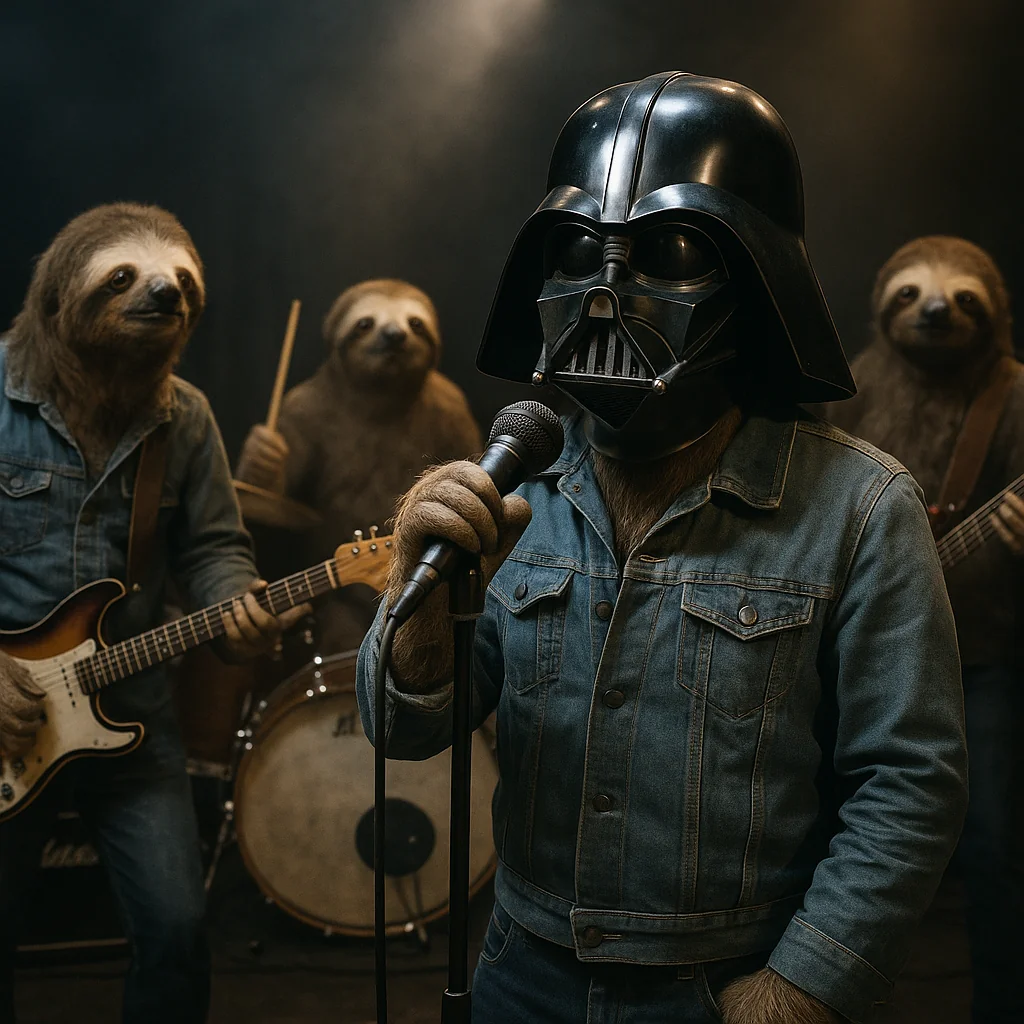 A band of sloths fronted by Darth Vader picture 1 of 1