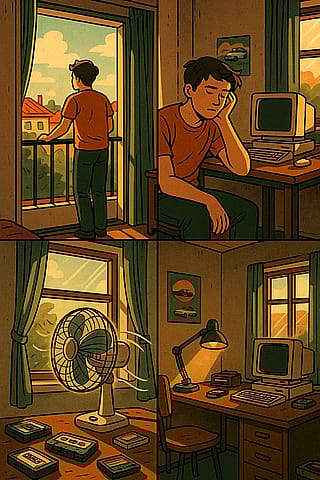 I go out to the balcony and it blows coolly, I sit in the room and I have to turn on the fan. The windows are open and no cool wind gets in. The air inside the house is always stuffy.'