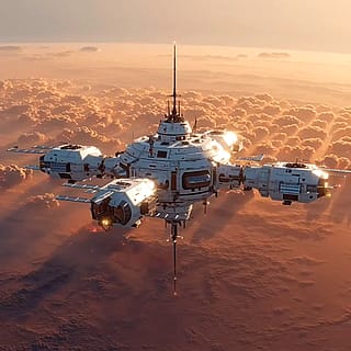 Martian surveyors and water station'