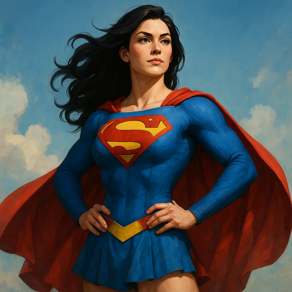 Please create an image of Superman – if he were a girl. Just to clarify – I do NOT mean an image of Supergirl. picture 1 of 1