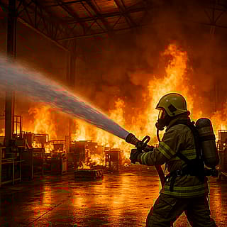 Firefighters in action'