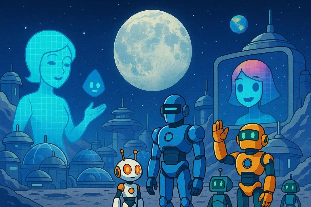 Humans and A.I living side by side. picture 2 of 12
