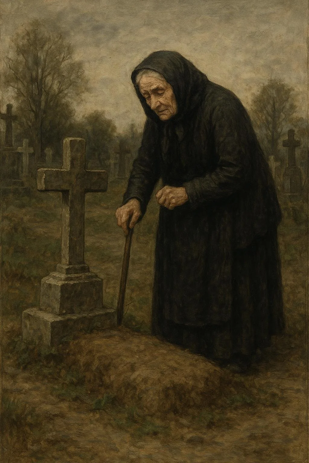 Grieving old women picture 1 of 2