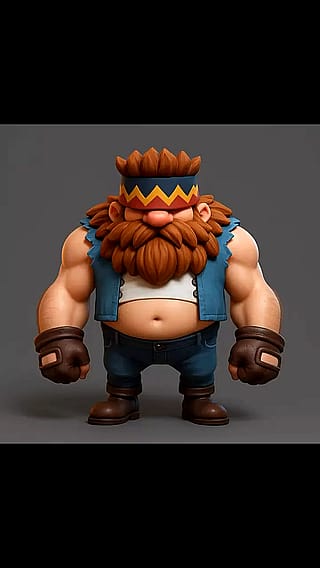 3D rendered character turnaround animation + original concept art'