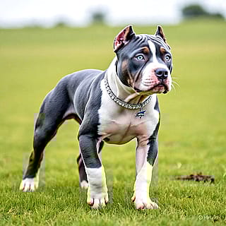 I created these pictures using facebook Ai it’s a father American bully and his offspring wearing jewelry'