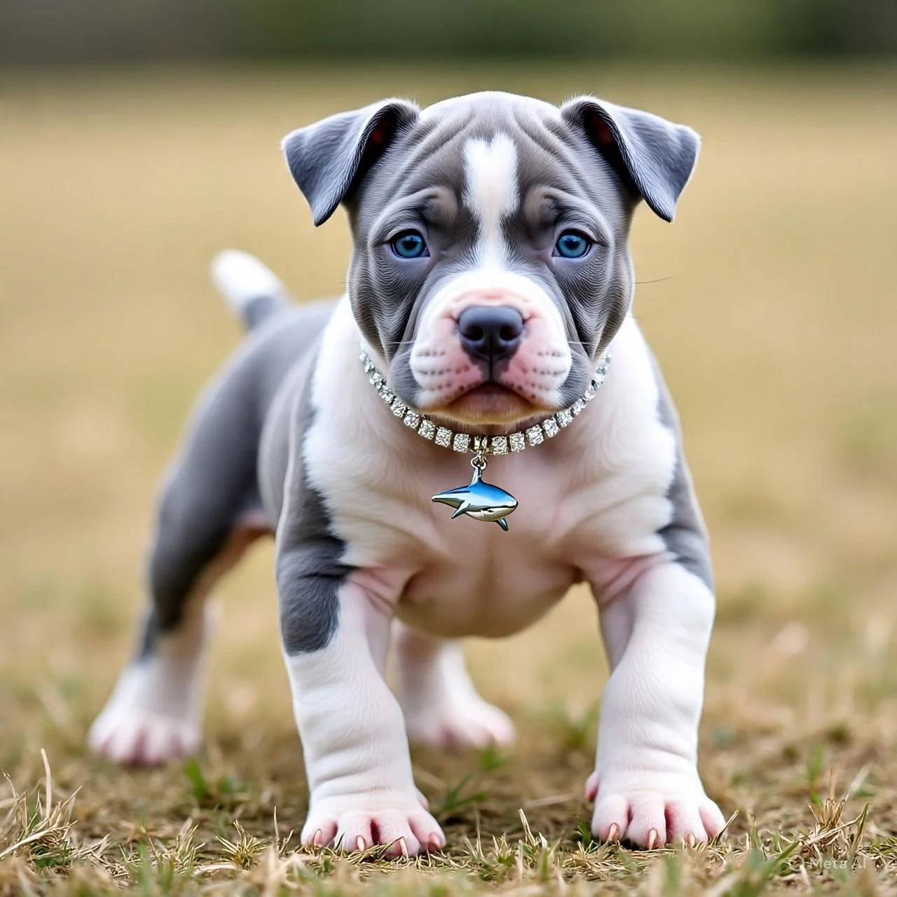 I created these pictures using facebook Ai it’s a father American bully and his offspring wearing jewelry picture 3 of 6