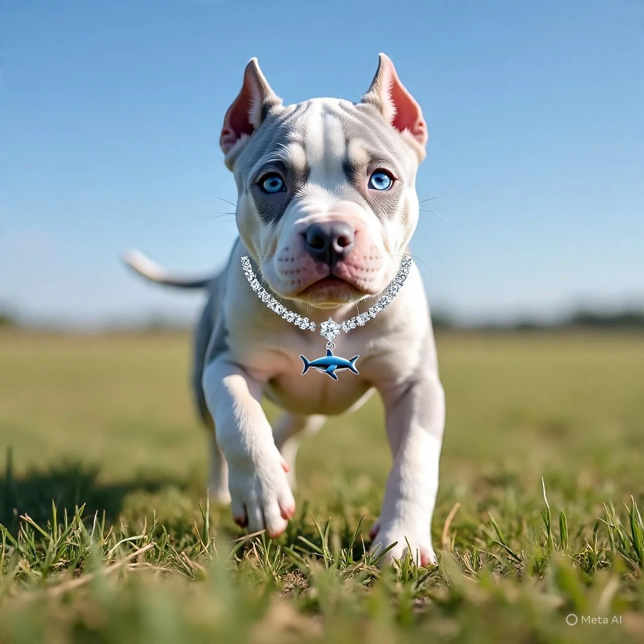 I created these pictures using facebook Ai it’s a father American bully and his offspring wearing jewelry picture 6 of 6