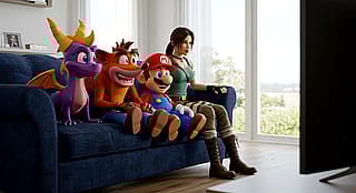 Video Game characters watch TV'