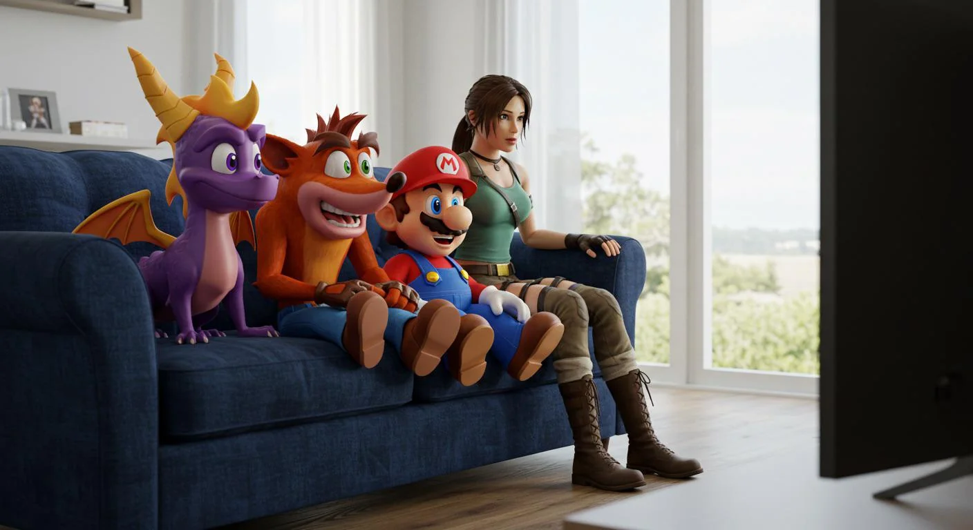 Video Game characters watch TV picture 1 of 1