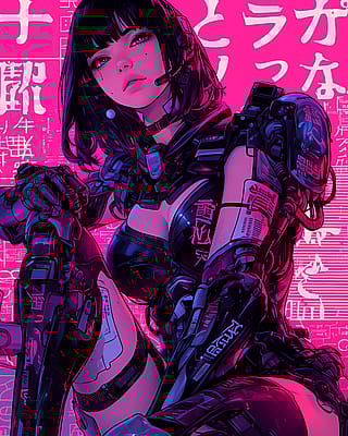 Mecha Poster Girls - by @wabi_sabi.png'