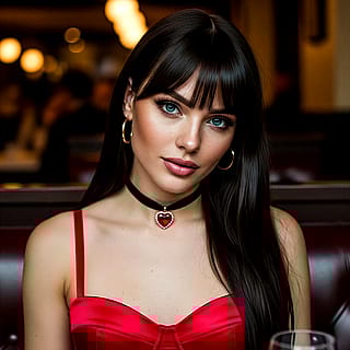 Romantic Dinner with a Dark Haired Woman'