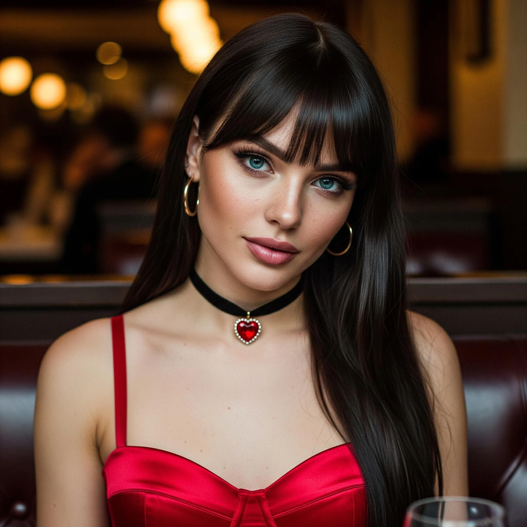 Romantic Dinner with a Dark Haired Woman picture 1 of 1