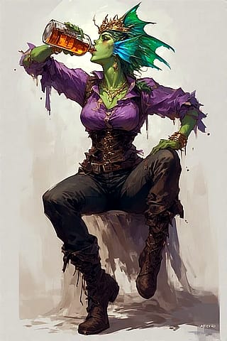 Undine pirate NPC for a D&D session.'