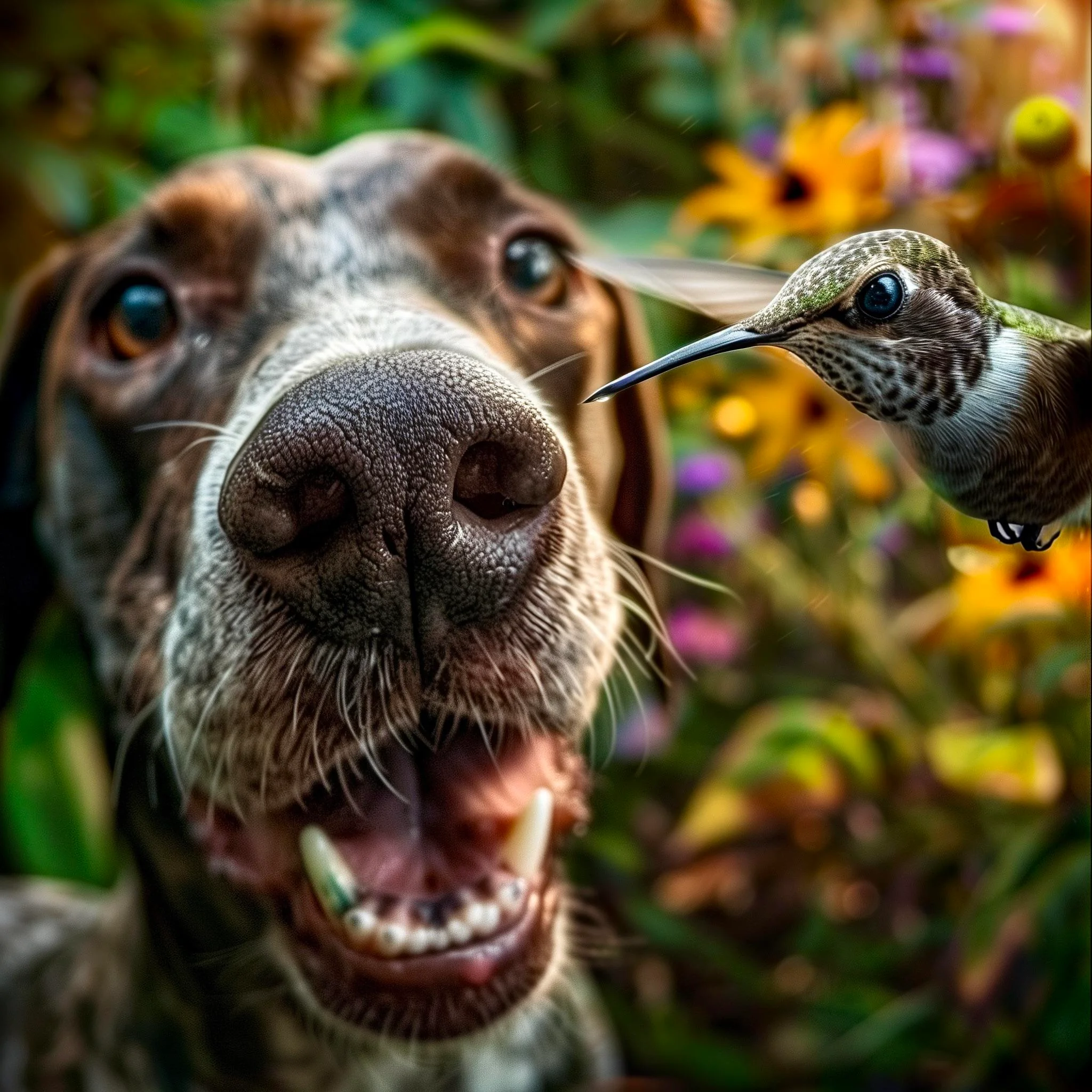 German shorthaired Pointer takes selfies with wild animals picture 1 of 12