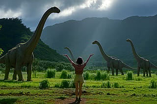 Welcome to Jurassic Park 🦖 AI and original photo of me cosplaying as Ellie Sattler'