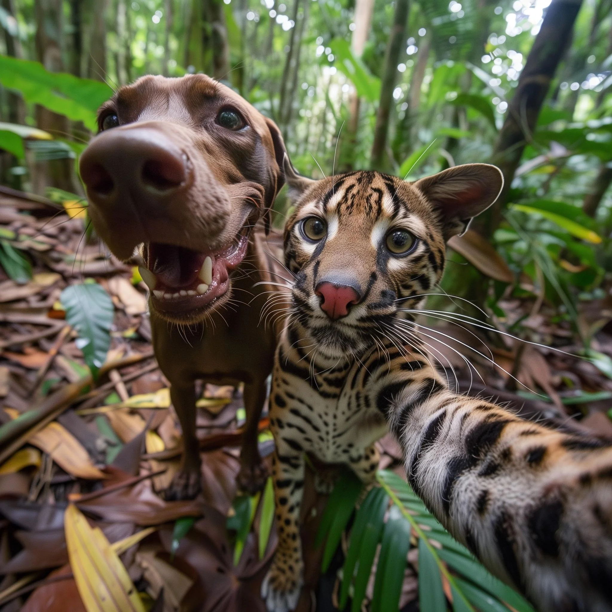 German shorthaired Pointer takes selfies with wild animals picture 3 of 12