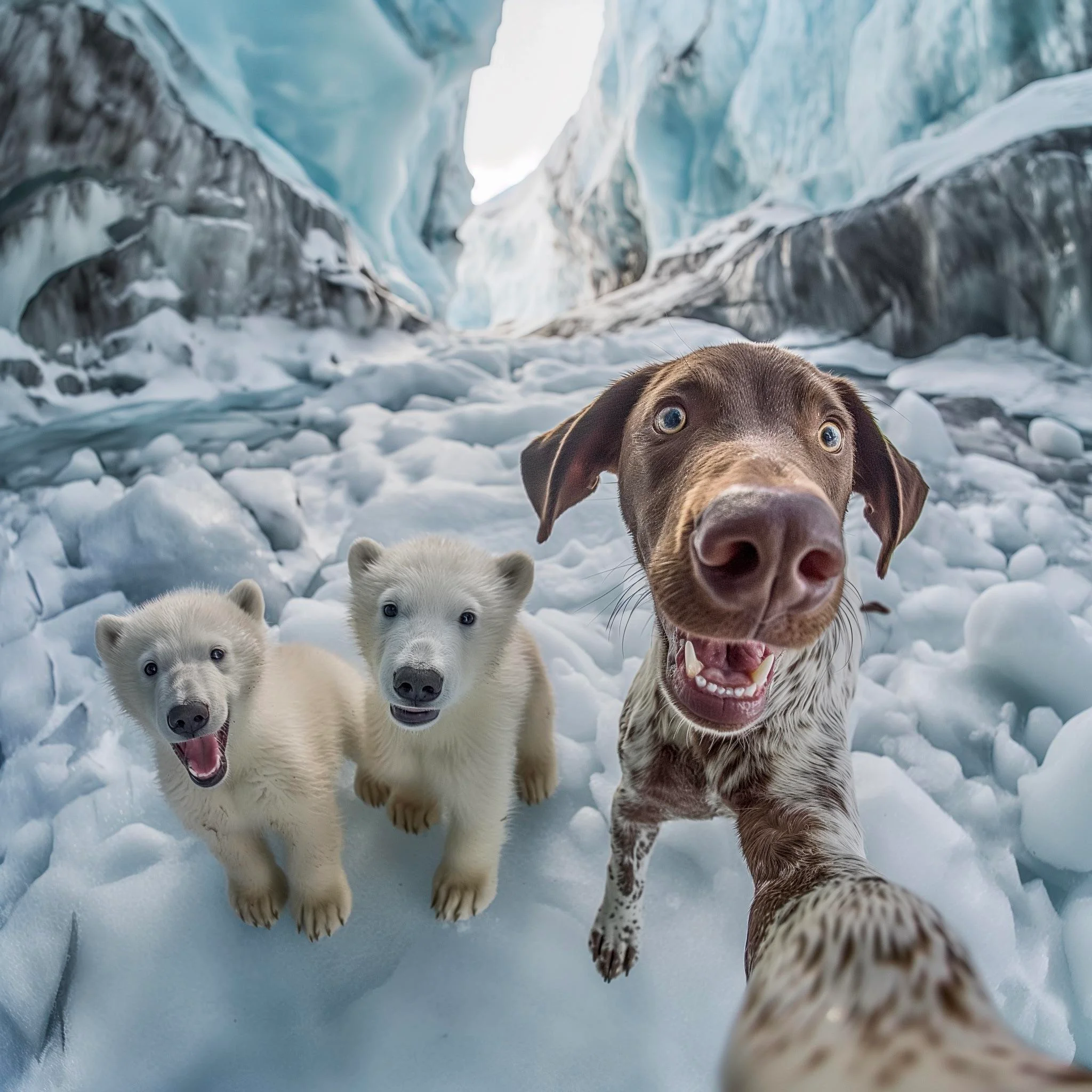 German shorthaired Pointer takes selfies with wild animals picture 4 of 12