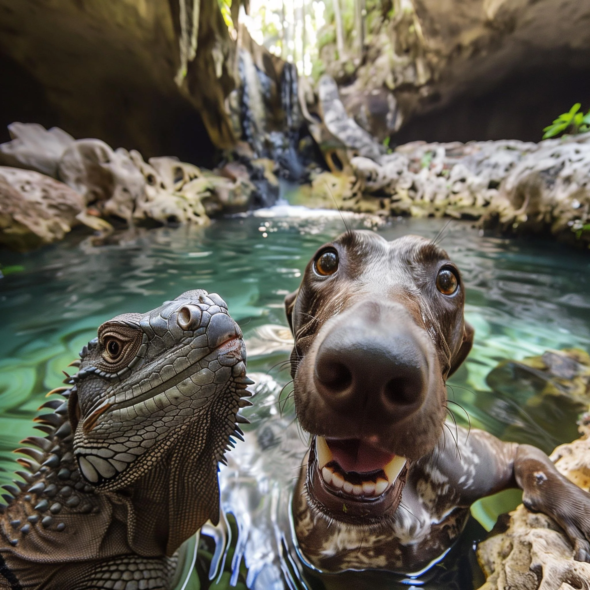 German shorthaired Pointer takes selfies with wild animals picture 5 of 12