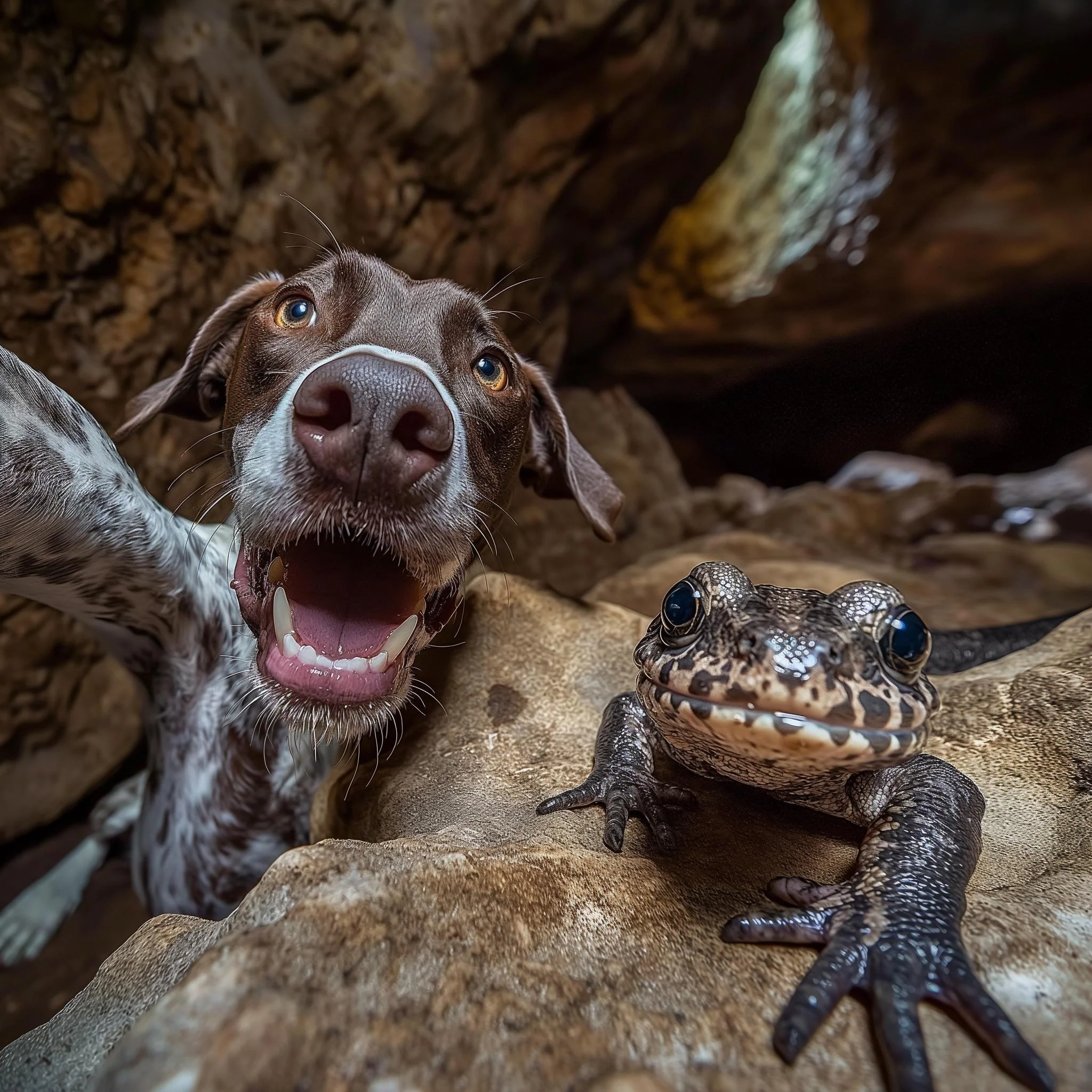 German shorthaired Pointer takes selfies with wild animals picture 8 of 12