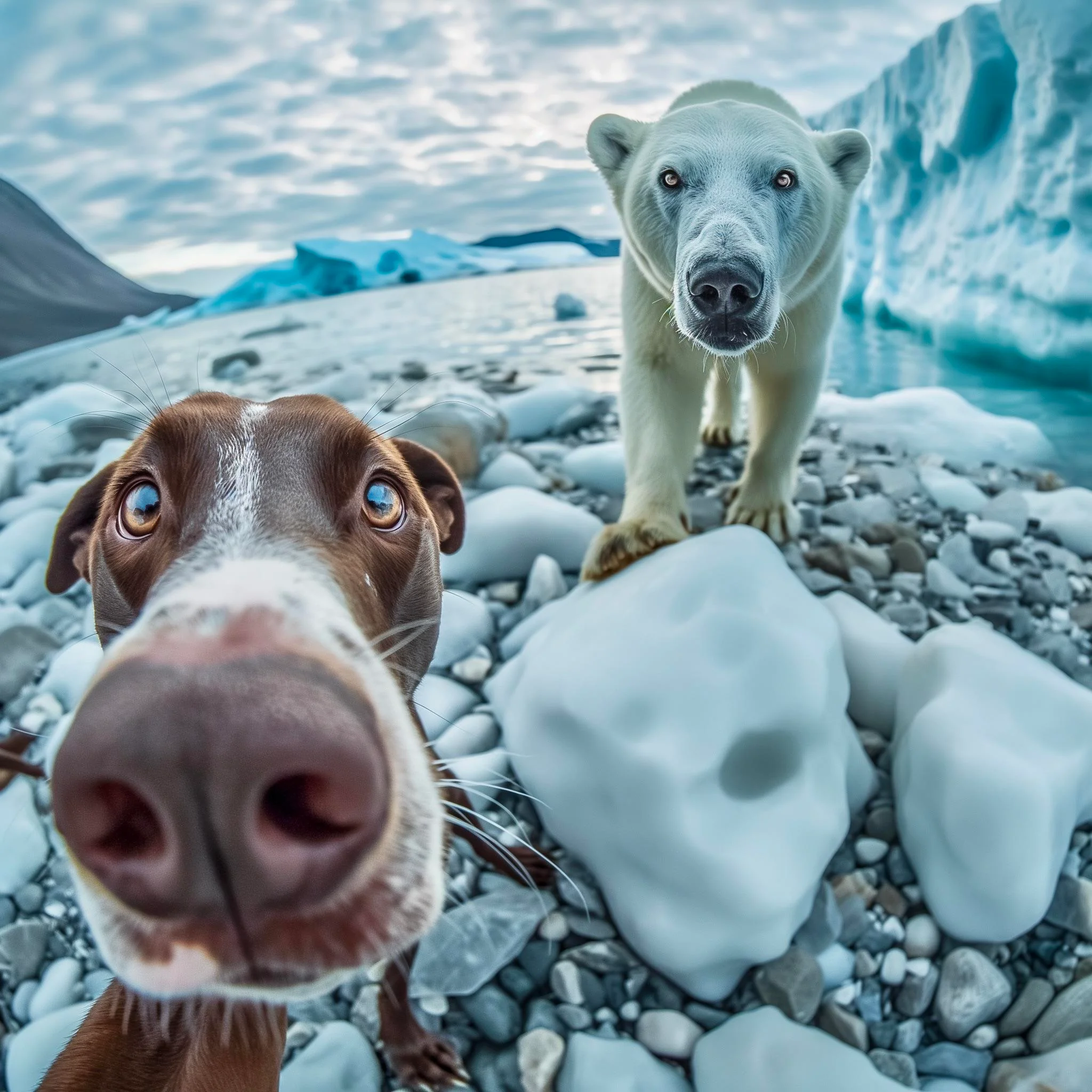 German shorthaired Pointer takes selfies with wild animals picture 10 of 12