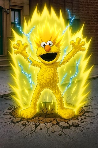 Super Saiyan Elmo just super Saiyan Elmo'