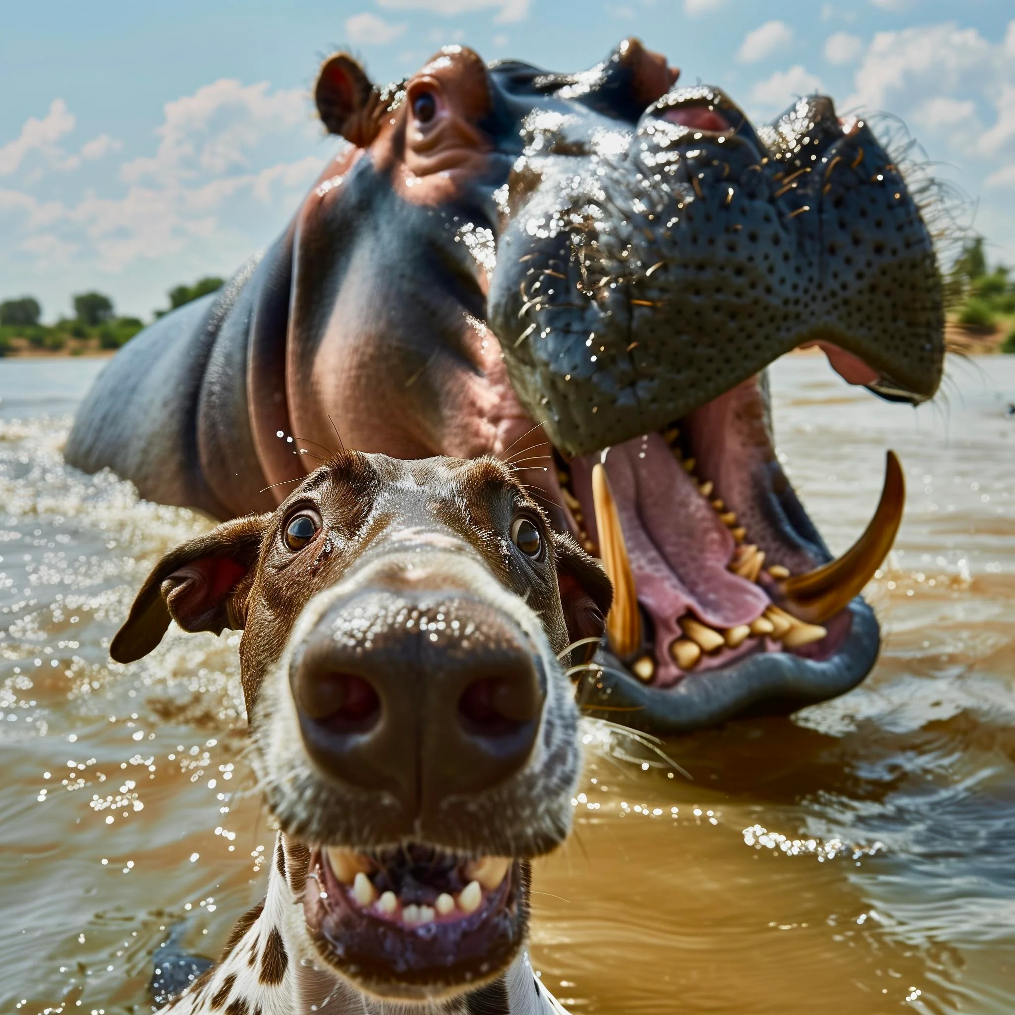 German shorthaired Pointer takes selfies with wild animals picture 12 of 12