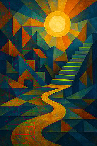 Hi, can you please show me an artwork (can be abstract), that represents my path to financial success.'