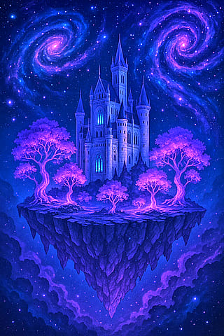 Castle on a floating island'