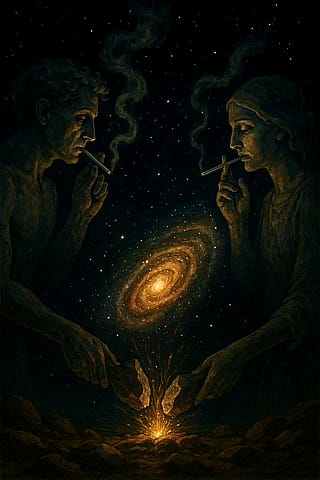 Two Cosmic Smokers Strike the Spark of a New Universe'