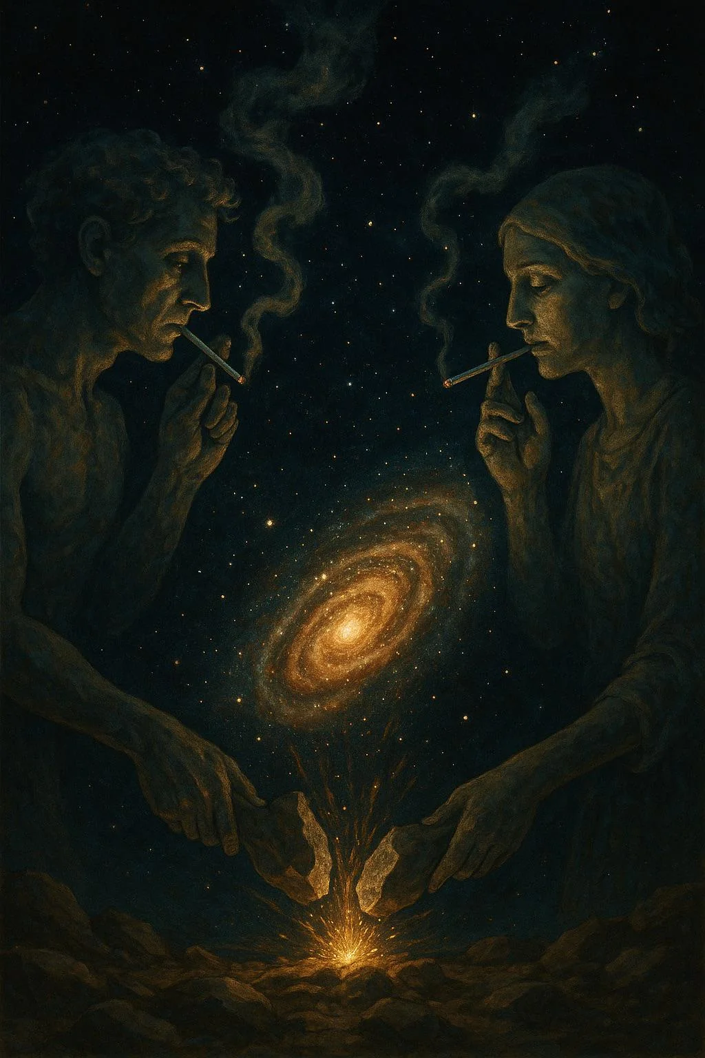 Two Cosmic Smokers Strike the Spark of a New Universe picture 1 of 1