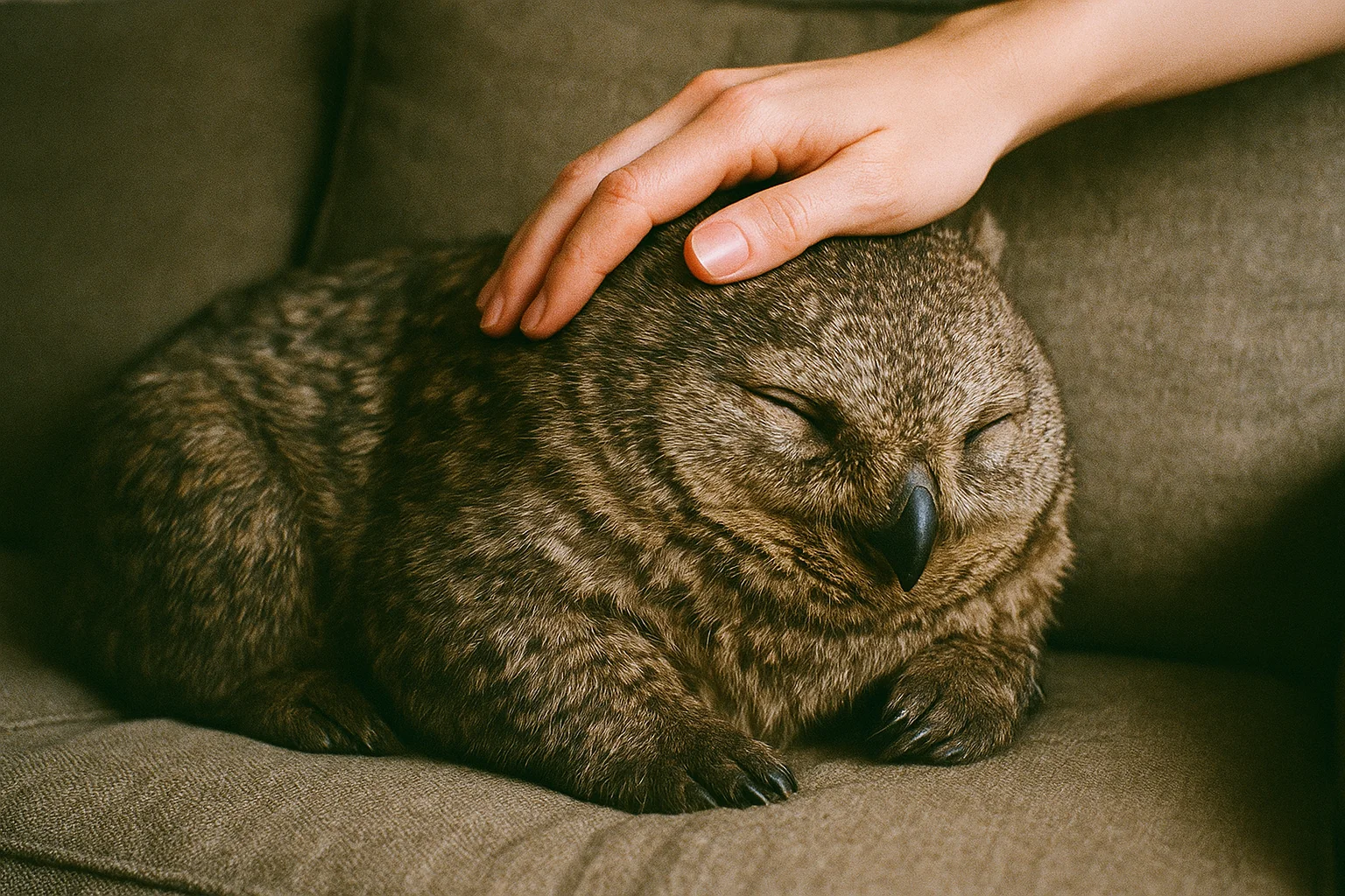 Petting my house griffin picture 1 of 1