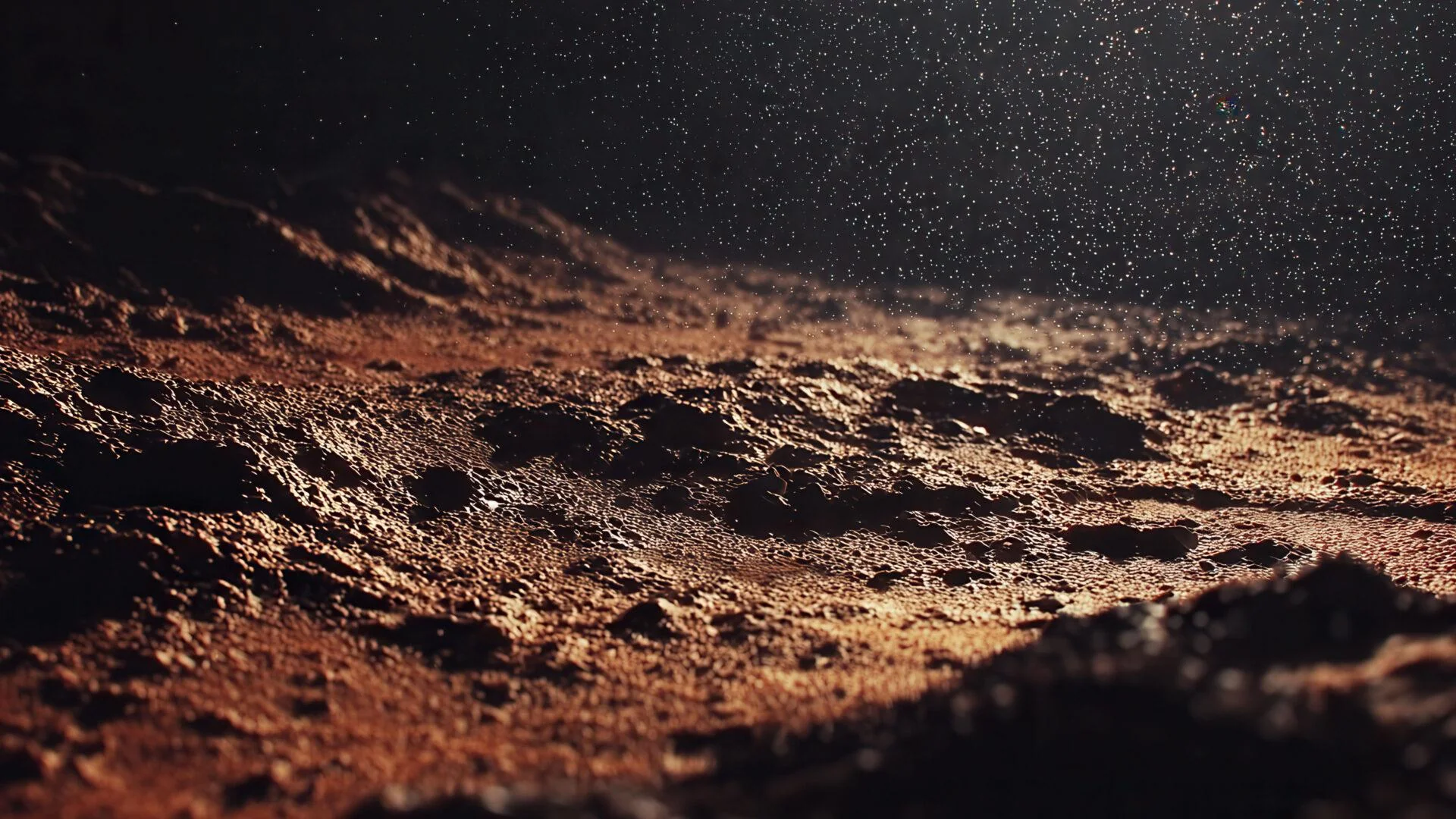 Alien world rocky ground starlit sky picture 1 of 1