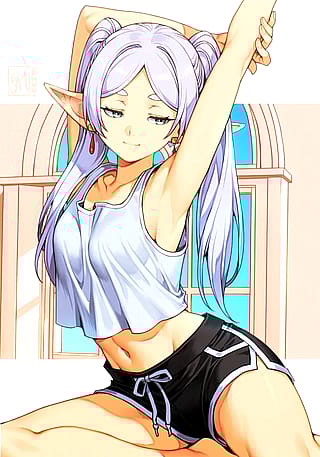 Frieren Stretching'