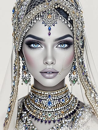 Regal Radiance: The Ethereal Indian Enchantress'