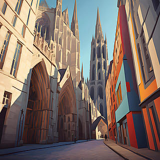 363 J. M. W. Turner - 1 May 2025 - ‘Dieppe, Rouen and Paris’ Sketchbook - A Street in Rouen, looking towards the Cathedral; with Architectural Notes.'
