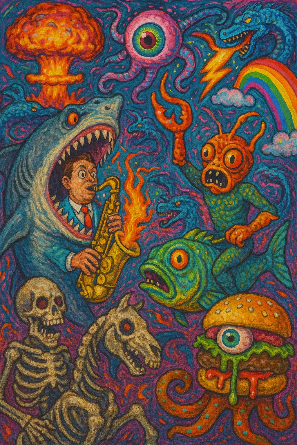 "Hey, please generate an image. I don't care what it is. Dealers choice! Just make it as insane as possible!" picture 2 of 2
