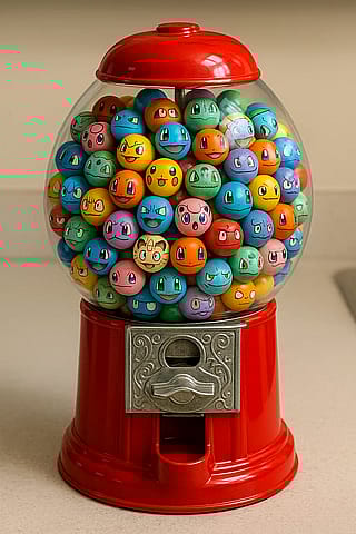 First Gen Pokemon on gumballs.'