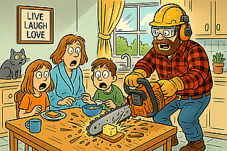 "He’s on a bit of a lumberjack kick…"'