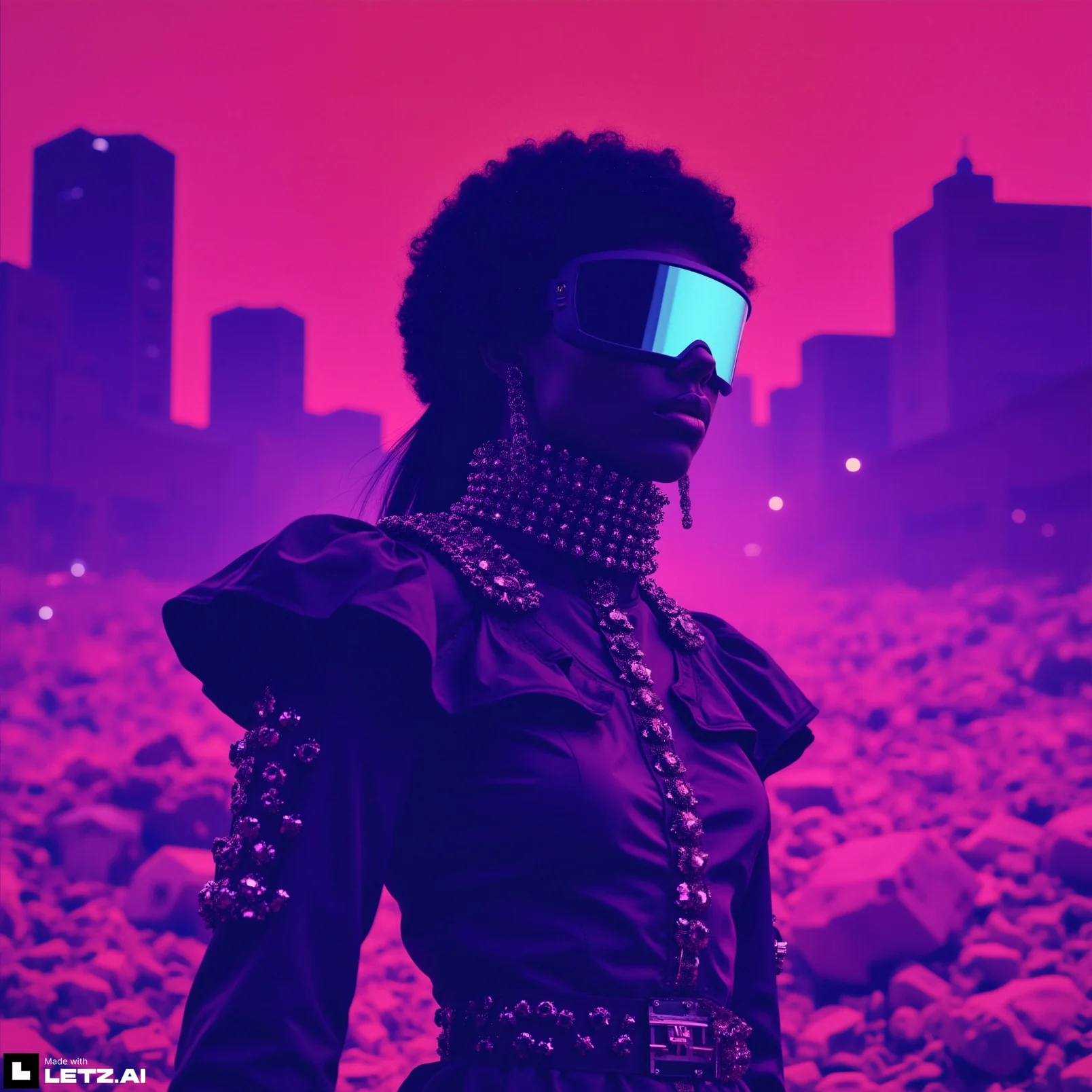 Just created all these images by chatting with the new chat function in Letz.AI. Do you think these images can be great for a futuristic virtual fashion show? picture 3 of 10